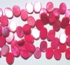 16 inch strand of 10x14mm Side Drilled Fuchsia Mother of Pearl Flat Ovals